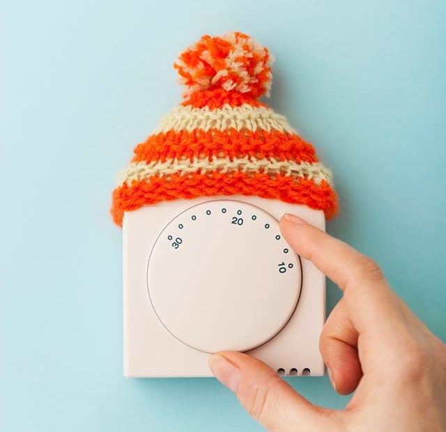 thermostat with woolly hat