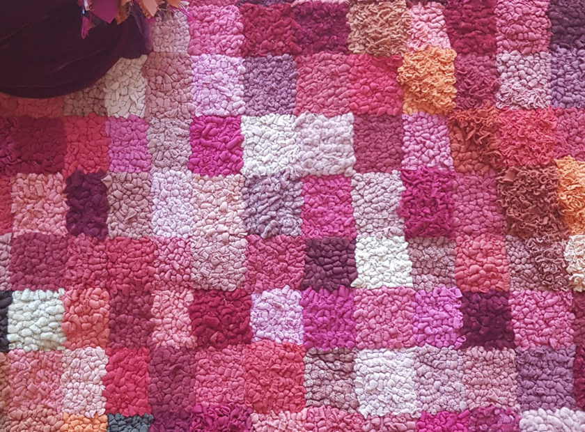 rag rug in pinks