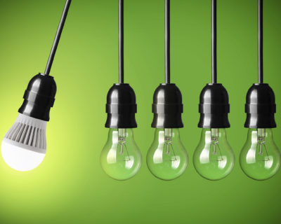 Perpetual motion with LED bulb and simple light bulbs