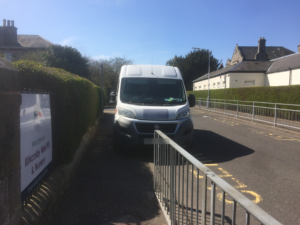 parked van - working towards a low car kirkcaldy