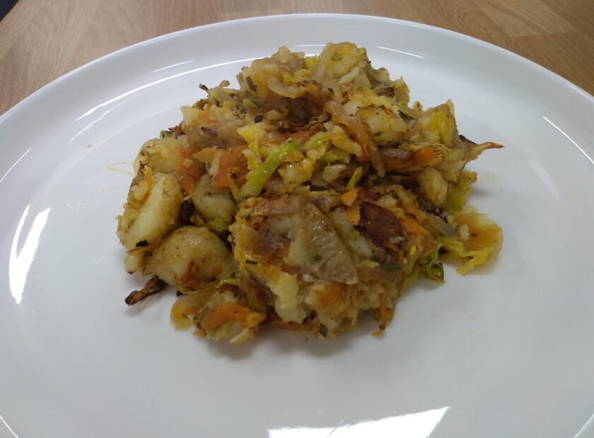 Plate up for Fife - Bubble and squeak