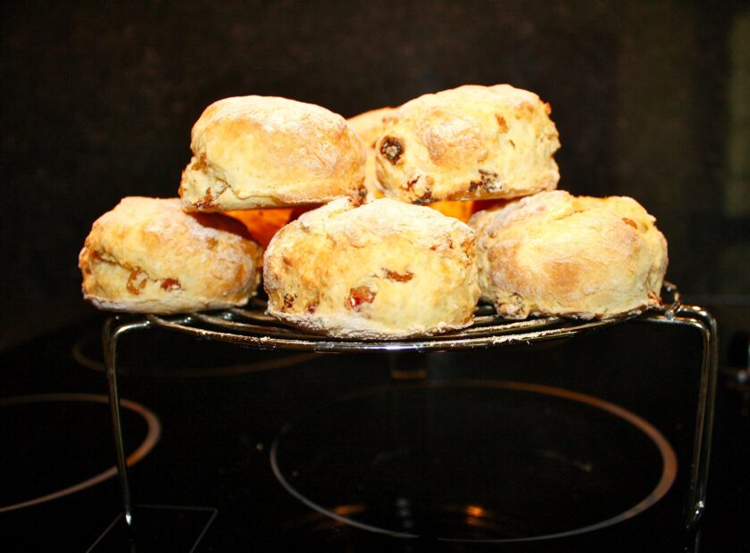 Scones on a wire rack